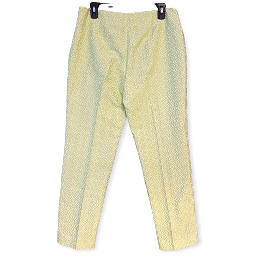 Paperwhite 8 Fluorescent Green Diamond Textured Design Skinny Cigarette Pants